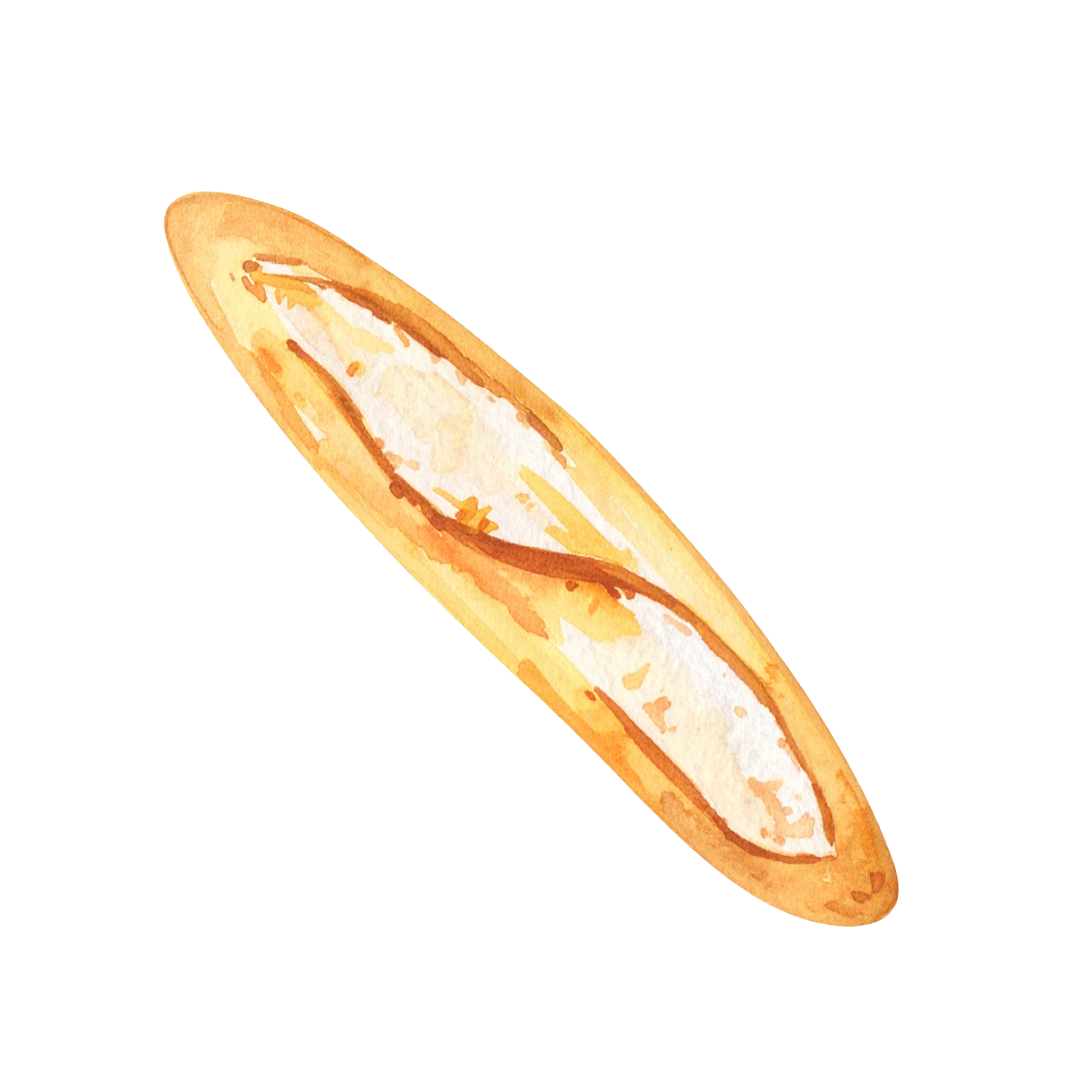 フランスパンの背景透過イラストフリー素材