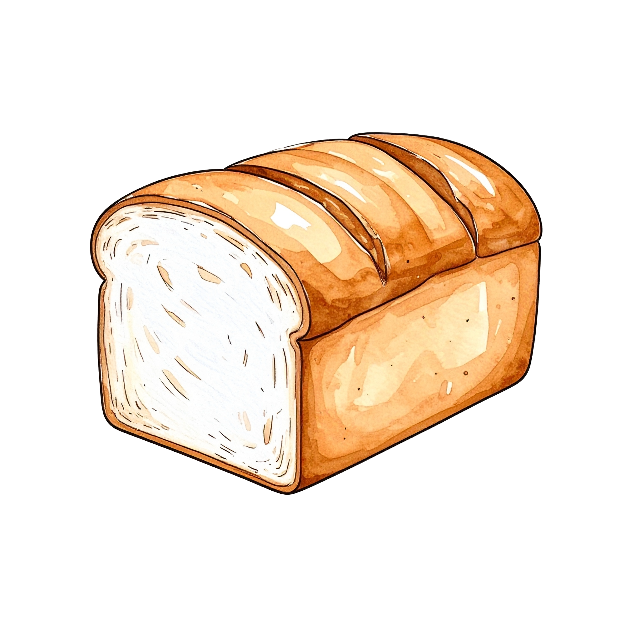 食パンの背景透過イラストのフリー素材