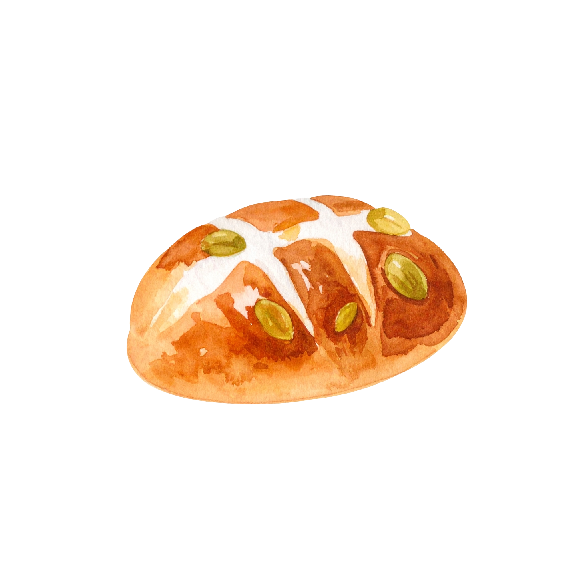 甘いパンのイラストフリー素材