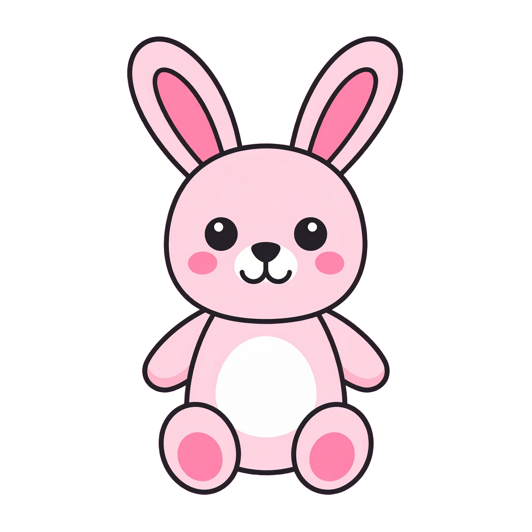 うさぎのぬいぐるみのイラストの背景透過フリー素材